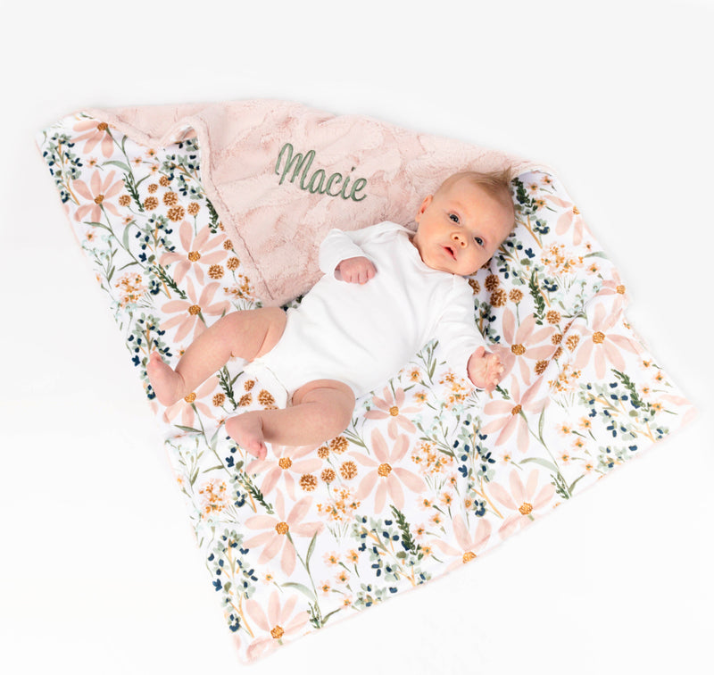 Daisy Floral Girl Baby Blanket